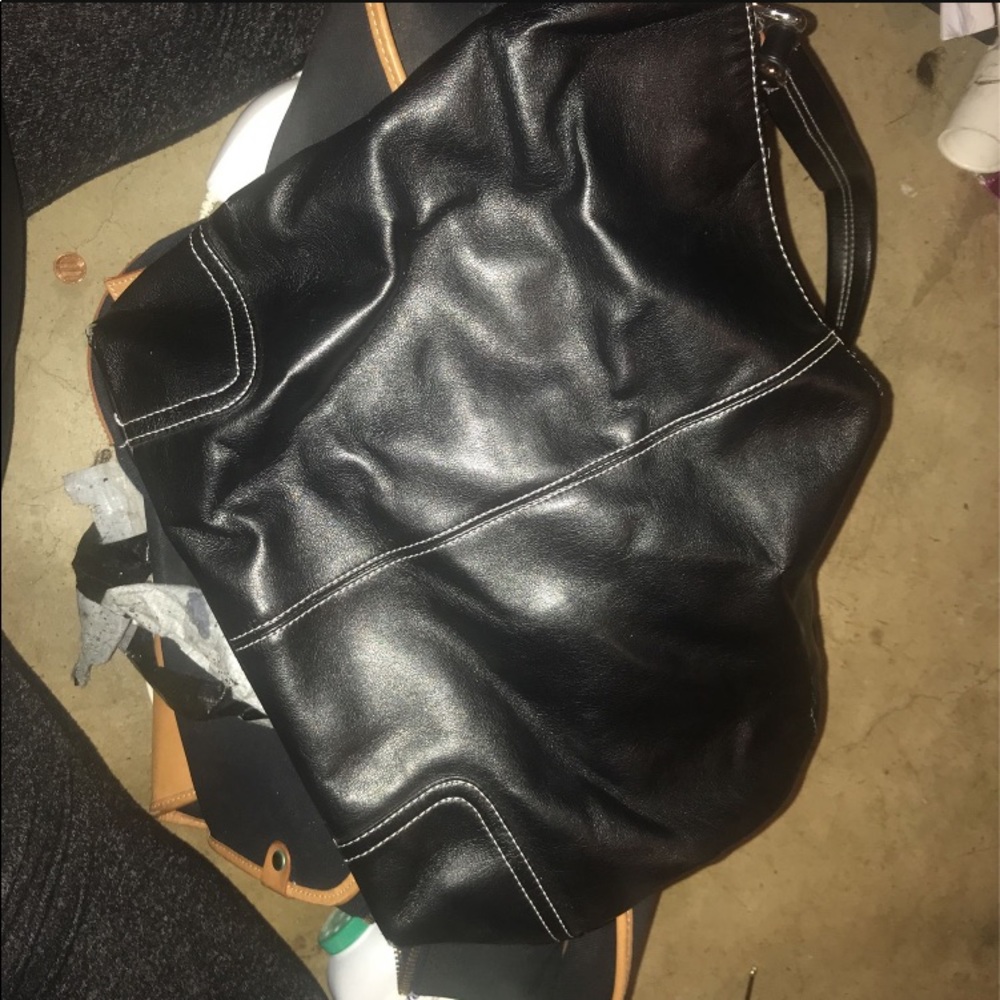 Black leather purse